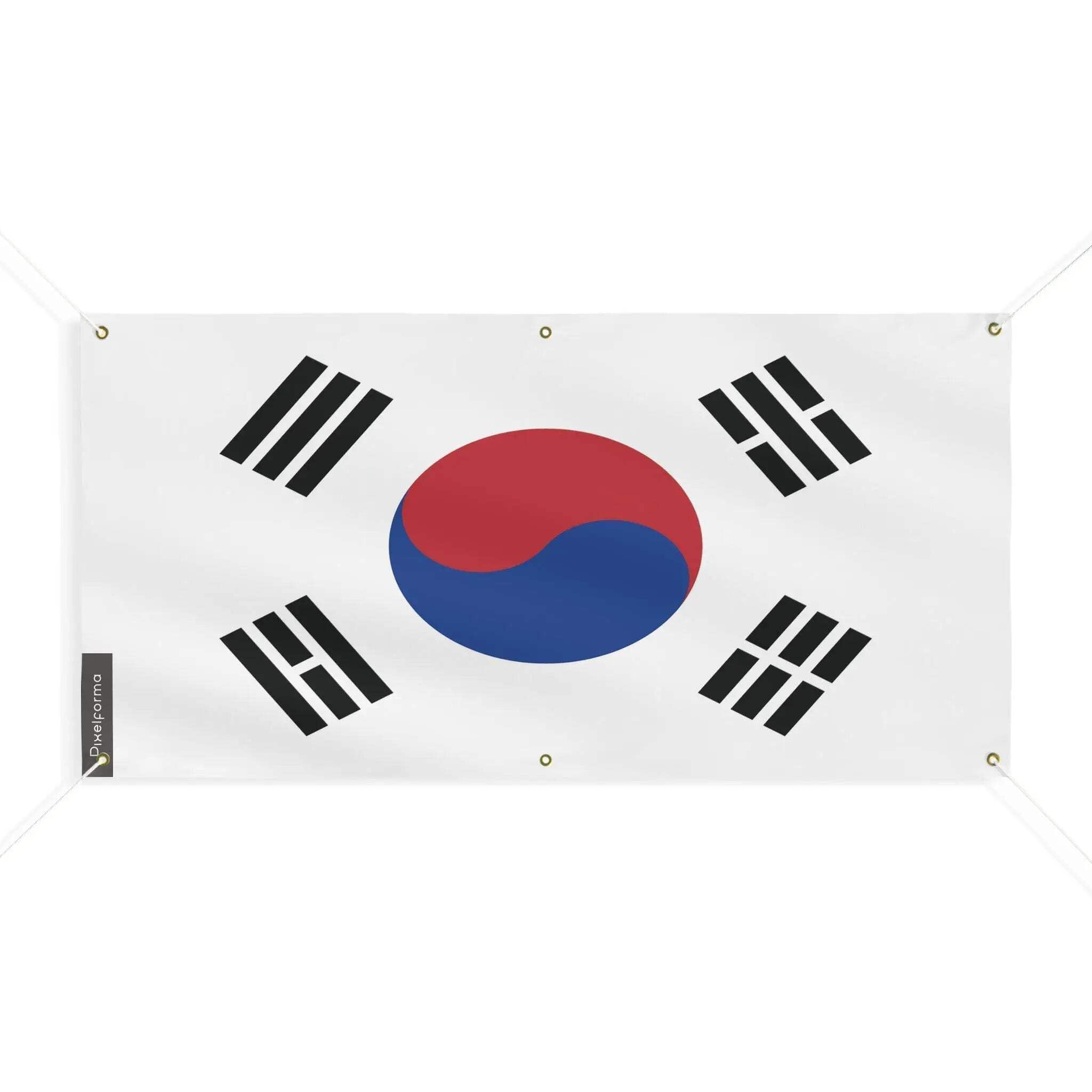 Drapeau Corée du Sud 190x380cm avec 6 oeillets haute résistance