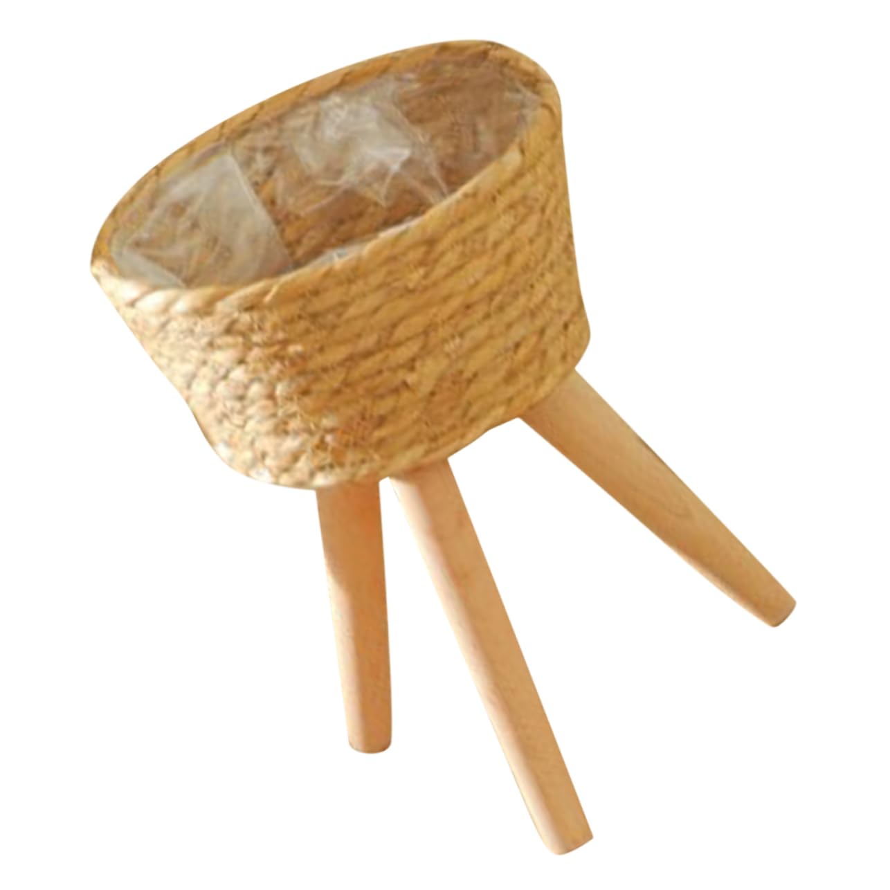 OFFSCH Pot De Fleurs Bois Tressé Support De Jardinière Panier à