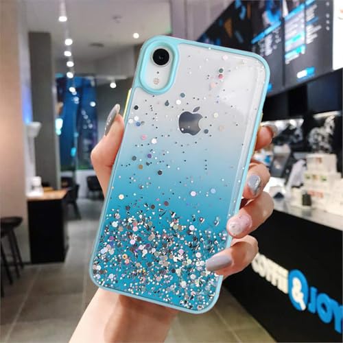 Image of VONZEE Electroplated Clear Transparent Cover for iPhone XR Case 6.1 inch Luxury TPU Cover Full Body & Camera Protection for Each Lens Bumper Cases for Men & Women (Mint Green)