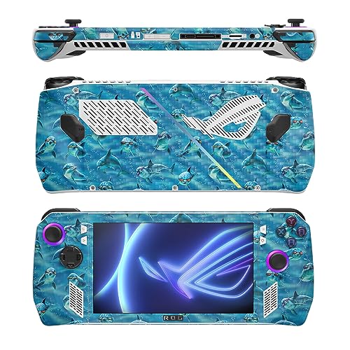 Image of MightySkins Carbon Fiber Skin Compatible with Asus ROG Ally - Dolphin Gang | Protective, Durable Textured Carbon Fiber Finish | Easy to Apply
