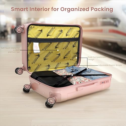Image of Rockstar Polycarbonate Trolley Bag Set of 3 | TSA Type Lock | Hard Shell, TSA Type Lock, 360 Spinner Wheels