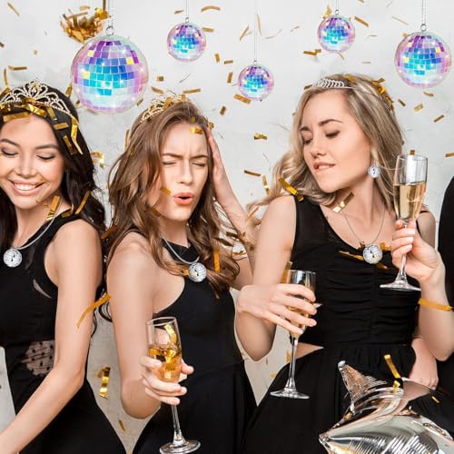 Discokugeln Set,12Pcs Spiegelkugel,Silberne Hängekugel,Klein Spiegelkugel Mini,Silberne Spiegelkugeln,Spiegelkugel Zum Aufhängen,Mirrorball,Discokugel Deko,Disco Ball für Party,Klassische Discokugel