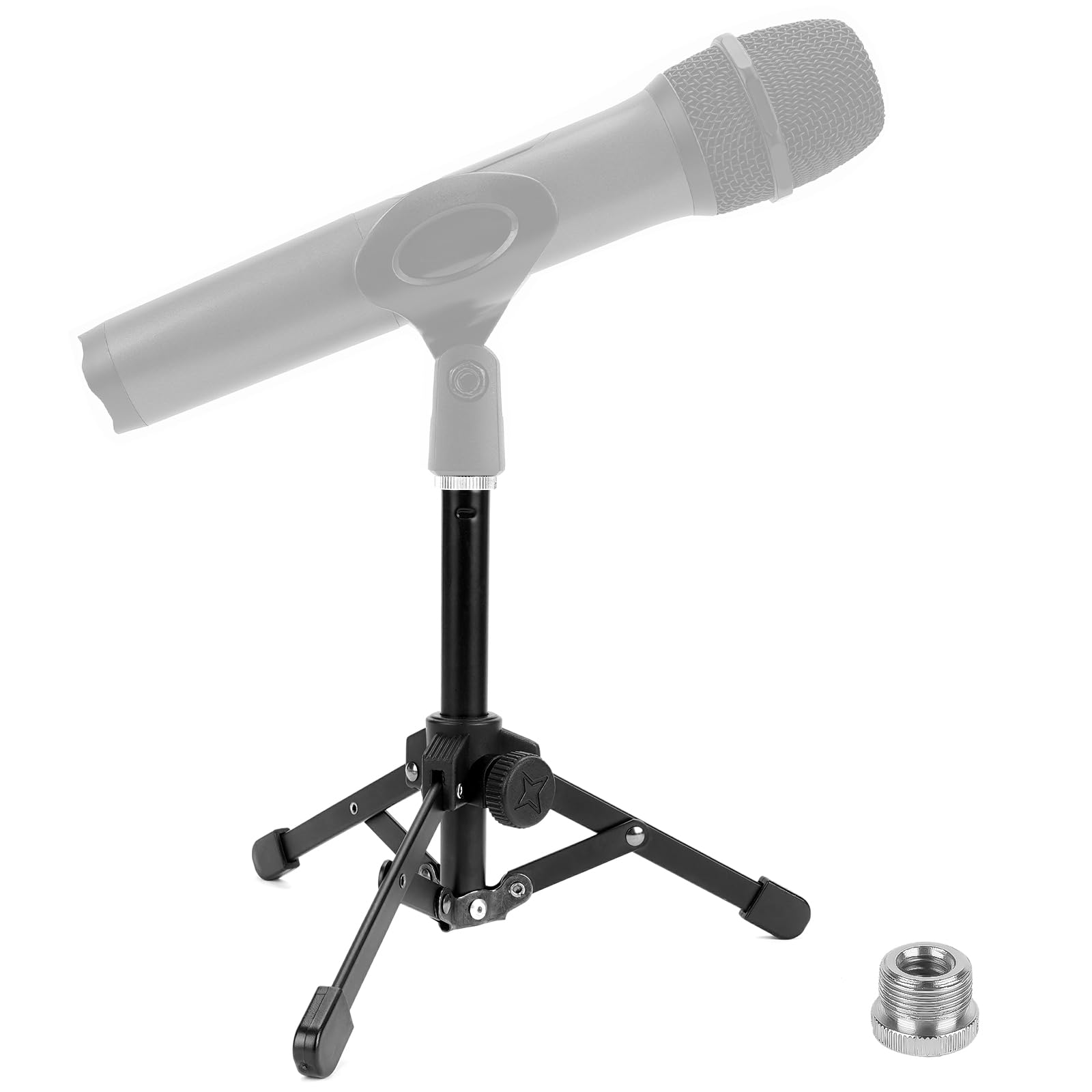 Geekria für Creators Tisch-Mikrofonständer für Stative, kompatibel mit JBL Wireless Two, Sennheiser E835, E835-S, Audio-Technica ATM510, Desktop-Ständer mit klappbaren rutschfesten Füßen