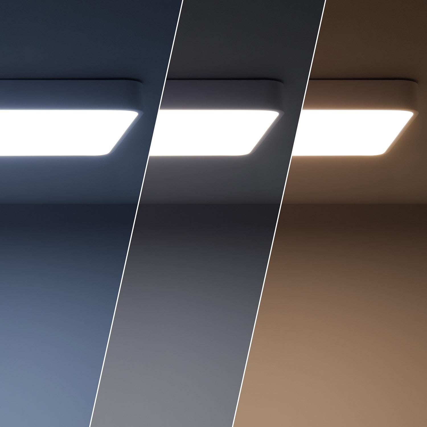LEDKIA Plafoniera LED 40W Rettangolare Metallo 600x400 mm CCT Selezionabile