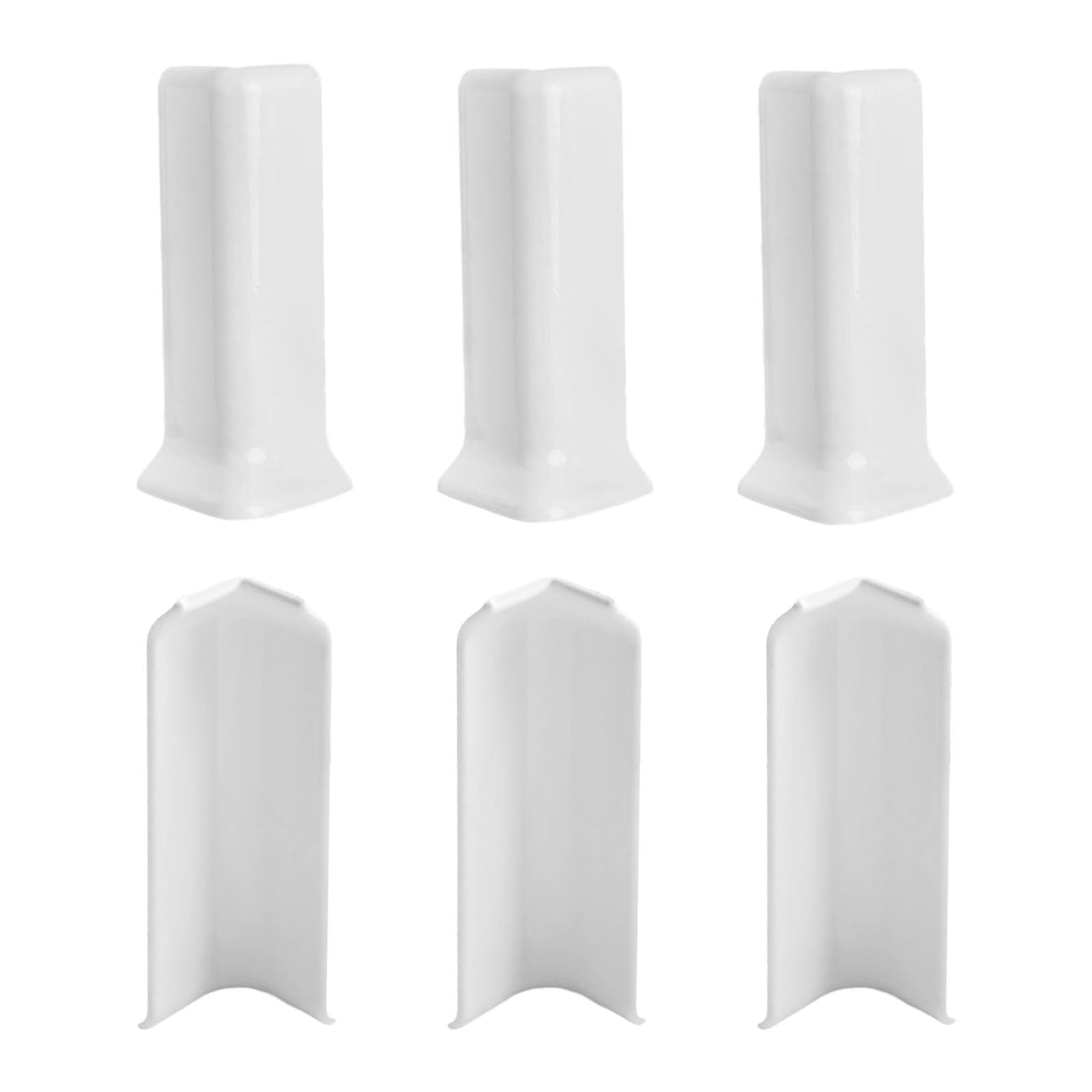 Set di blocchi angolari per battiscopa, 10 cm di altezza, base a parete, connettori angolari interni ed esterni, per migliorare la casa (L bianco)