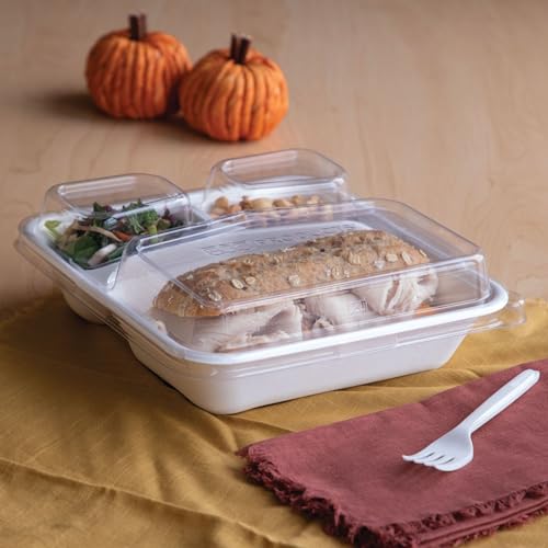 Eco-Products Recycled 9" To Go Container Dome Lids, Case of 200, Dome Covers, Fits 47oz Square Boxes, 100% Recycled PET From Plastic Bottles, Clear For Visibility by ECO PRODUCTS - Used condition - Image 2