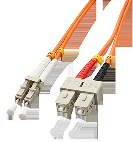Câble fibre optique duplex LC/SC Lindy 10m pour réseau informatique