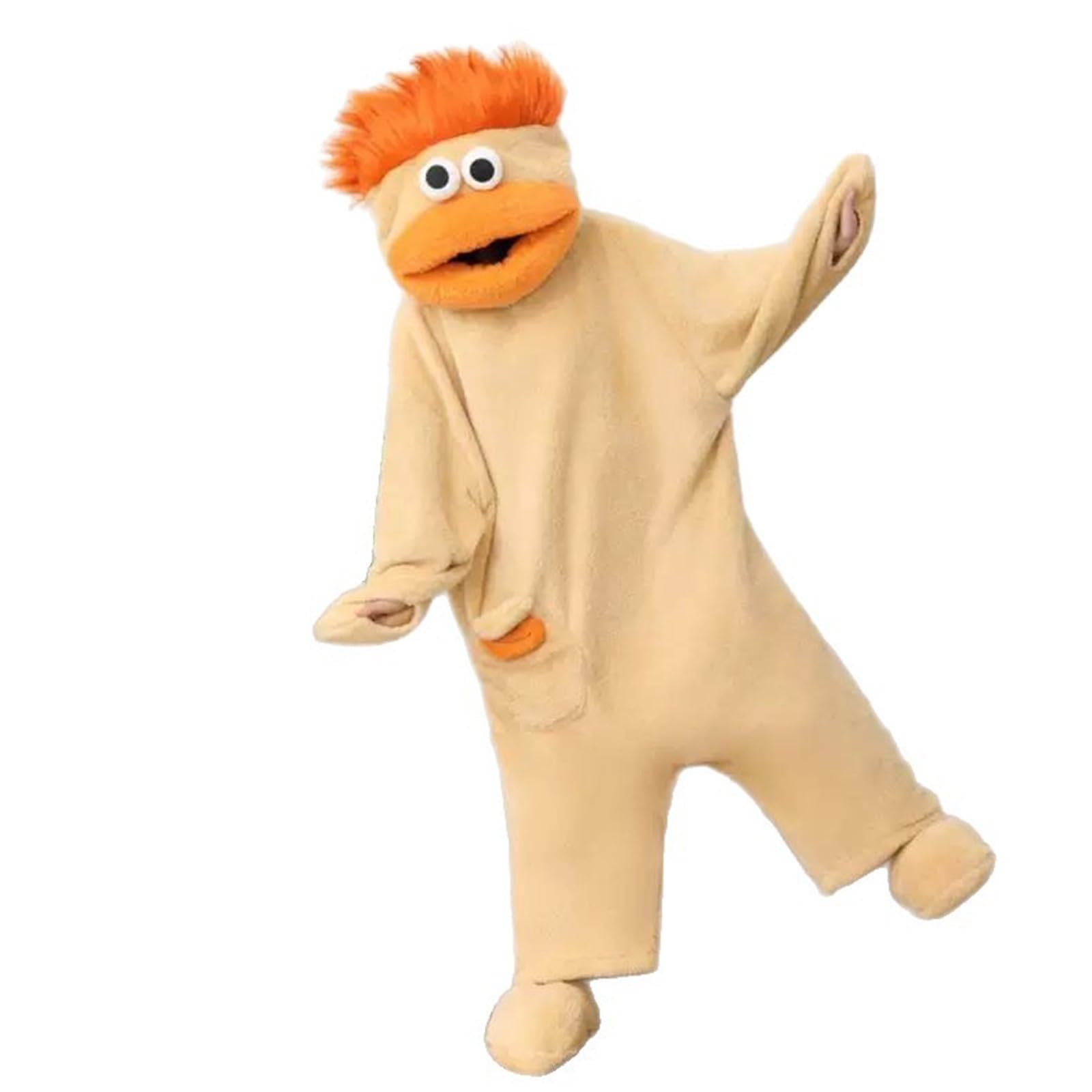 Funny Monster Onesie Silly Big Mouth Onesie Halloween Costumes Soft Cozy Fancy Dress Outfit Hooded One-Piece Pajamas Long Sleeves Loungewear for Adults (02-2-Orange, L)