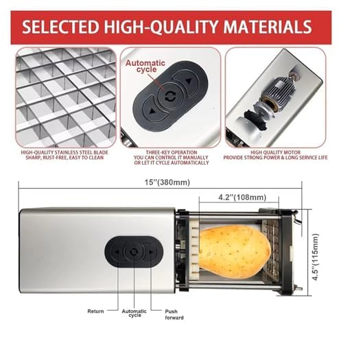 Cortadora eléctrica para papas con cuchillas de acero inoxidable miniatura 4