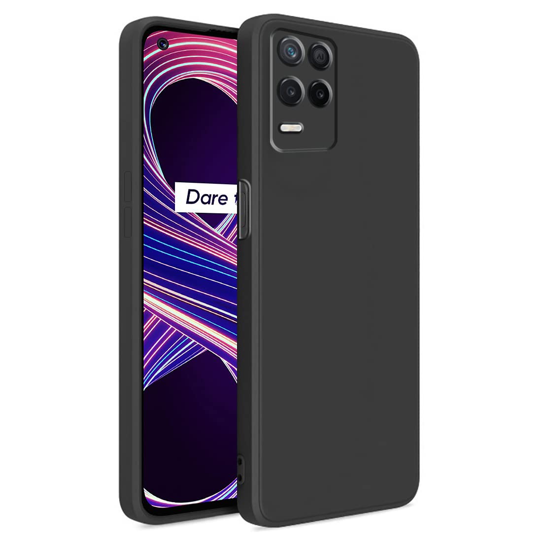 Casotec Shockproof Matte Liquid Silicone Case with Camera Protection Flexible Back Cover Compatible for Realme 8 5G / 8S 5G - Black (B09P8N6DD1) Amazon Price History, Amazon Price Tracker