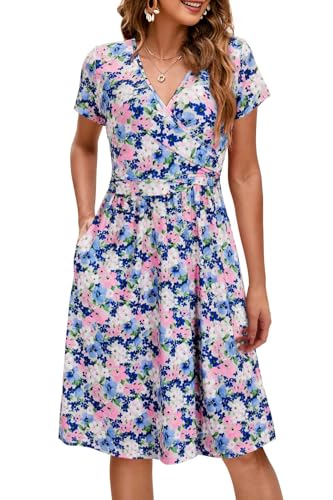 OUGES Sommer Damen Stillkleid V-Ausschnitt Umstandskleid Festlich 2025 Mode...