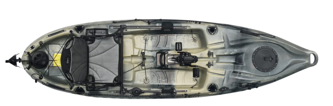 Riot Kayaks Mako 10 Angler Fishing Yak with Impulse Pedal Drive, Jungle-Camo