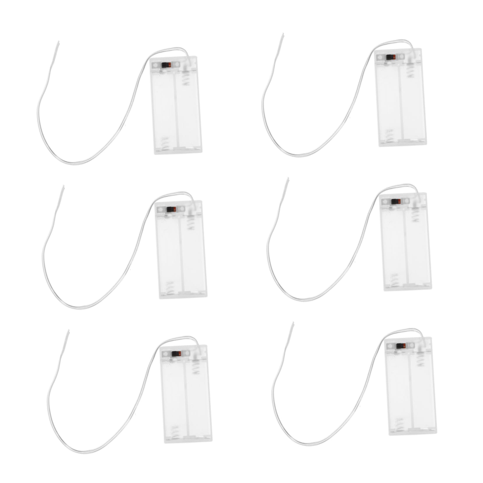 POPETPOP 5 Set Scatola Portabatterie A Corda Leggera Portabatterie Vuoto Custodia Della Batteria Guscio Della Batteria Aa Portabatteria in Plastica Addominali Transparent 10 Pezzi * 5