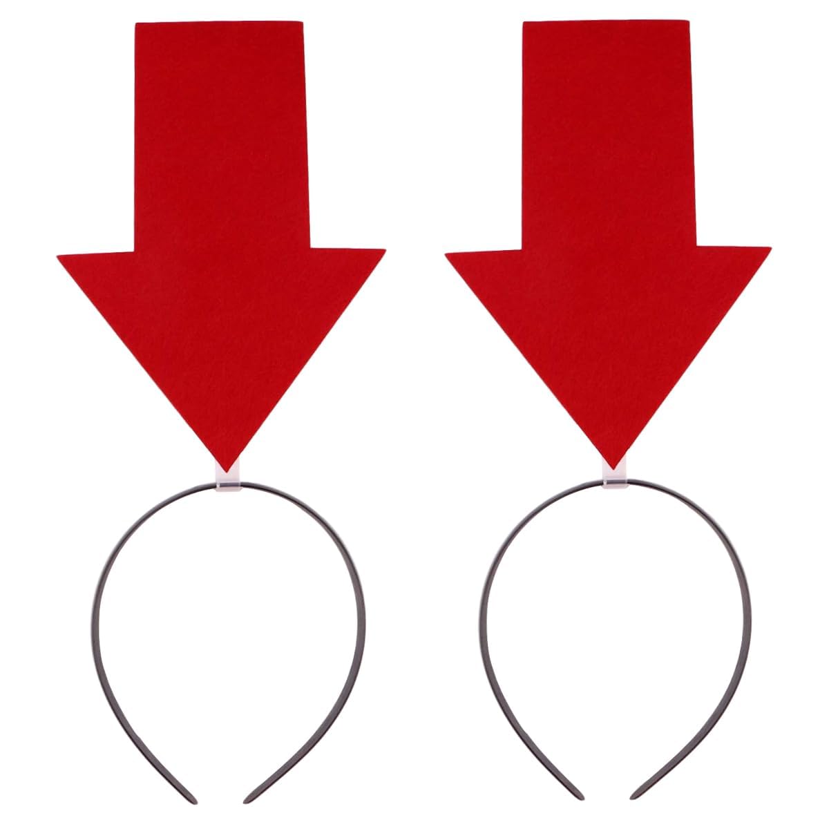 Maonativey Red 2Pcs Arrow Headbands For Halloween - Funny Arrow Hair Hoop Boppers Party Headpiece - Novelty Photoshoot Props For Carnival, Cosplay & Costume Parties (Red)