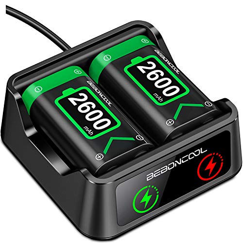 Controller Battery Pack for Xbox Series X|S/Xbox One, Rechargeable Battery Pack with Xbox One Charger, 2x2600 mAh Battery Pack Work with Xbox Series X|S/Xbox One/Xbox One S/Xbox One X/Xbox One Elite