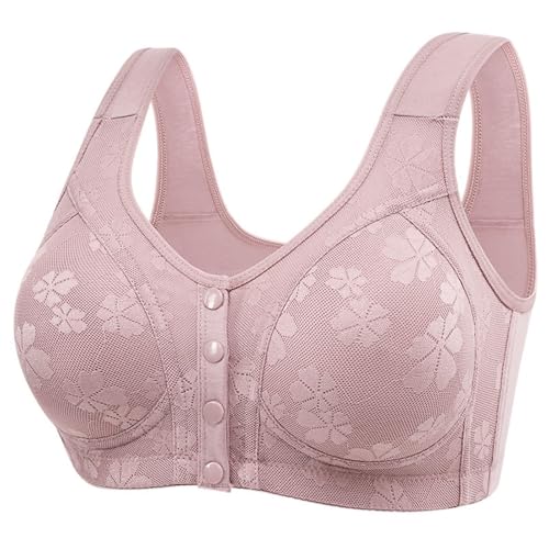 Generisch Sujetador para mujer con cierre frontal y cierre cómodo, sujetador para el día a día, tallas grandes, sin cables, conjunto de yoga, ropa de mujer, gris oscuro, M