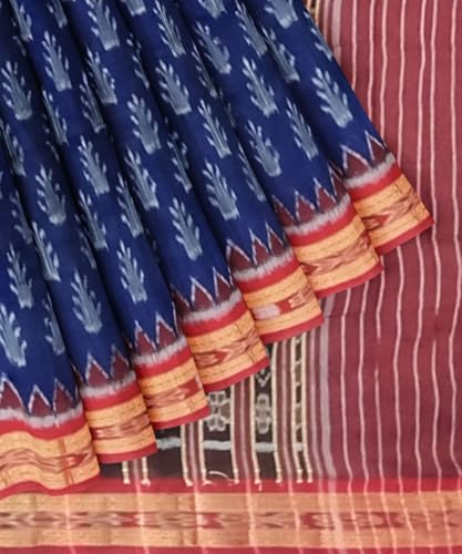Image of Nuapatna Cotton Saree of Odisha Ikkat Orissa Traditional Handloom Sari | Bomkai | Pata | Nuapatana | sambalpuri saree | khandua patta sare | without Blouse S12