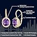 Gem Stone King 18K Yellow Gold Plated Silver Purple Amethyst Earrings | 3.32 Cttw | Oval Dangle Earrings For Women | Gemstone Birthstone | Oval 9X7MM