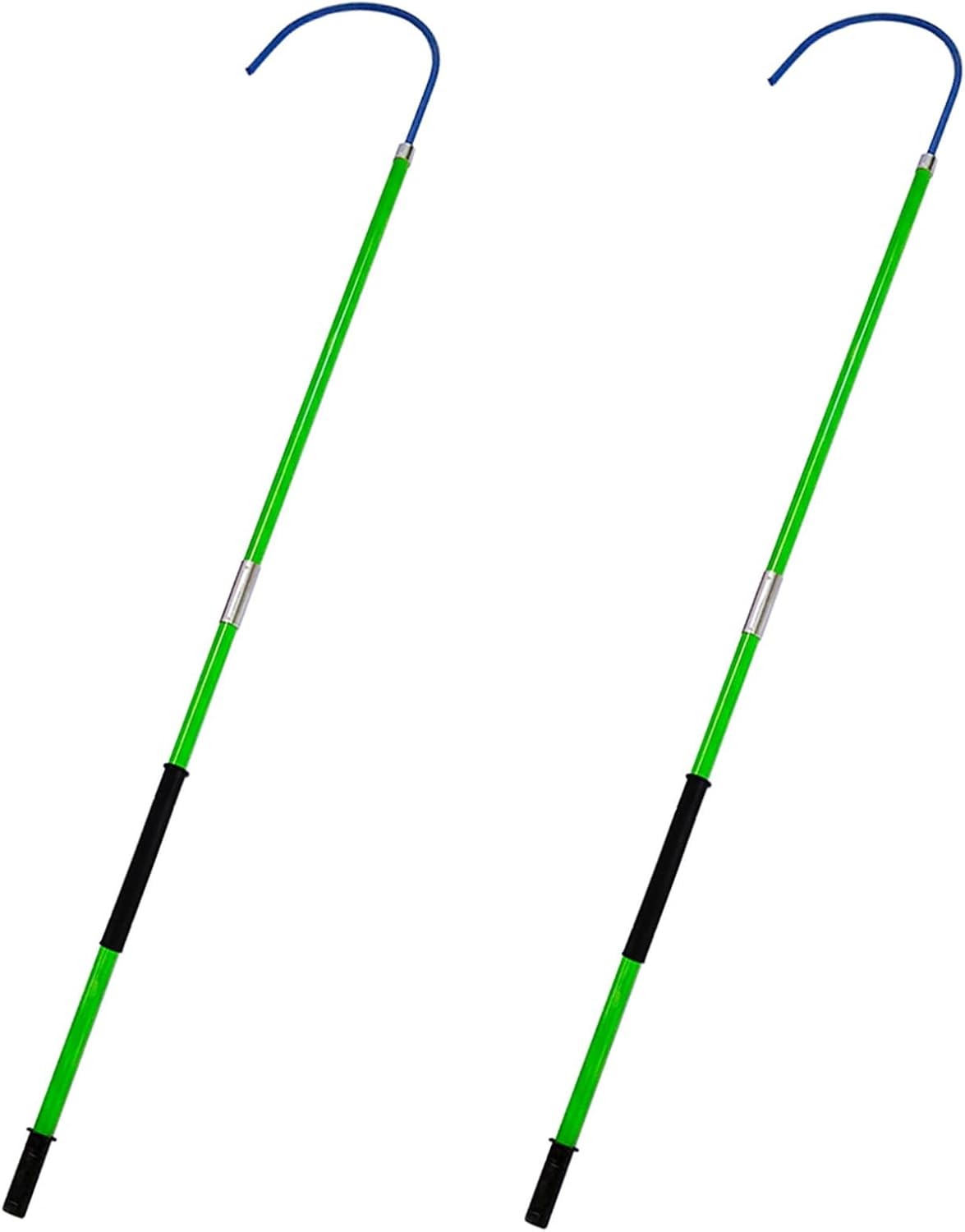 High-Voltage Insulated Rescue Pole (2pcs Green, 59in/1.5m/4.9ft, 35 KV) - Professional Anti-Electrocution Hook for Fire Electricians, Safety Security Tools for Electric S