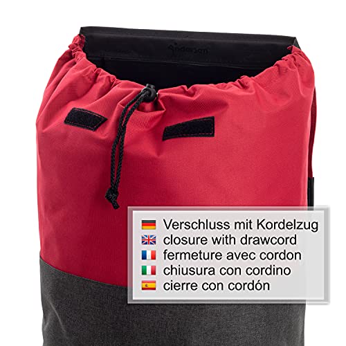 Andersen Einkaufstrolley - klappbar - 36 Liter - belastbar 40 kg - Stahlgestell - Trolley - Rad Ø 15 cm - Scala Shopper Ebba rot – Bild 4