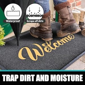   Welcome-Mat-Outdoor-30x175-Waterproof-All-Season-Front-Door-Mat-Outside-Entrance-All-Weather-Quick-Drying-Low-Profile-Doormat-Indoor-Patio-Porch-Entryway-Mat-Black-Gold
