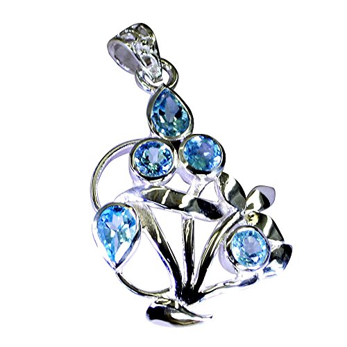 Collier topaze bleue véritable argent pour un style quotidien élégant