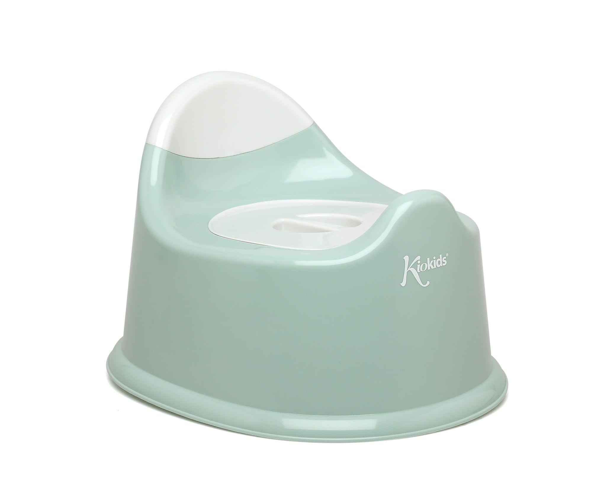 Kiokids | Orinal Infantil Salvia con Tapa y Asa | Ligero y Fácil de Transportar | Respaldo Cómodo | Extraíble para Mayor Higiene | Ideal para Aprendizaje de Niños +24 Meses