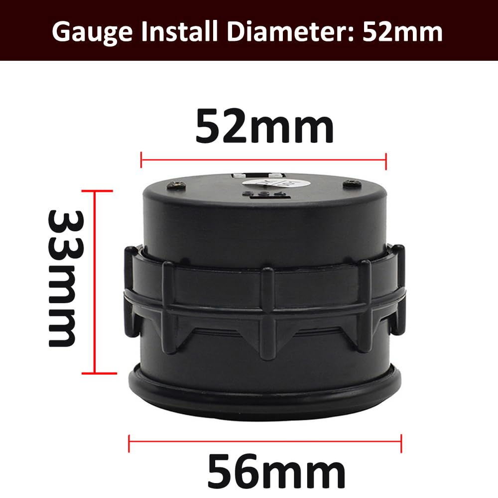 ETOPARS Universale Olio Pressa Manometro 2 Pollici 52mm Pressione Digitale Bar Indicatore Rosso Luce