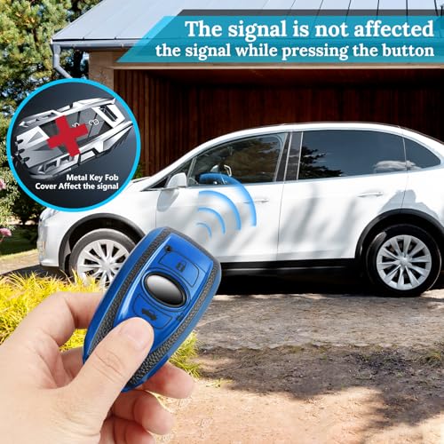 Image of Key Fob Cover for Subaru, Braided Loop Keychain Accessory, Blue