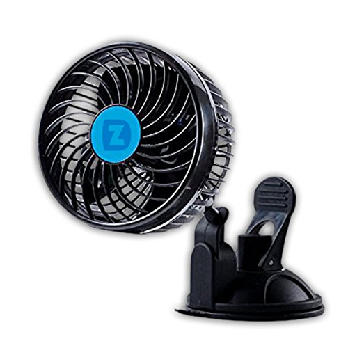 Zento Deals 12V Speed Car Fan Auto Powerful Quiet Fast Rotatable Vehicle Fan