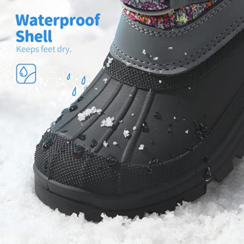 DREAM PAIRS Boys Girls Snow Boots Water-Resistant Outdoor Warm Cozy Anti-Slip Mid Calf Faux Fur Lining Insulated Winter Shoes for Little/Big Kids2
