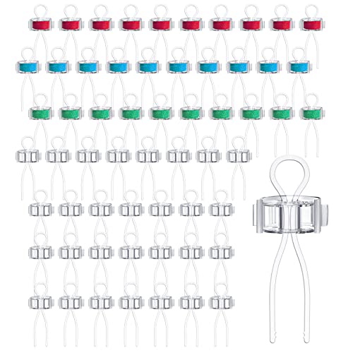 Image of Jexine 90 Pack Bobbin Thread Holder Set Includes Sewing Bobbin, Clips, Thread Holders Sewing Machine Accessories for Spool Organizing (Clear)