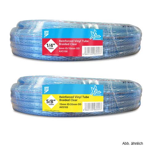 Tuyau de condensat avec renfort en spirale - 30 m - Taille : 1/4 - Couleur : transparent