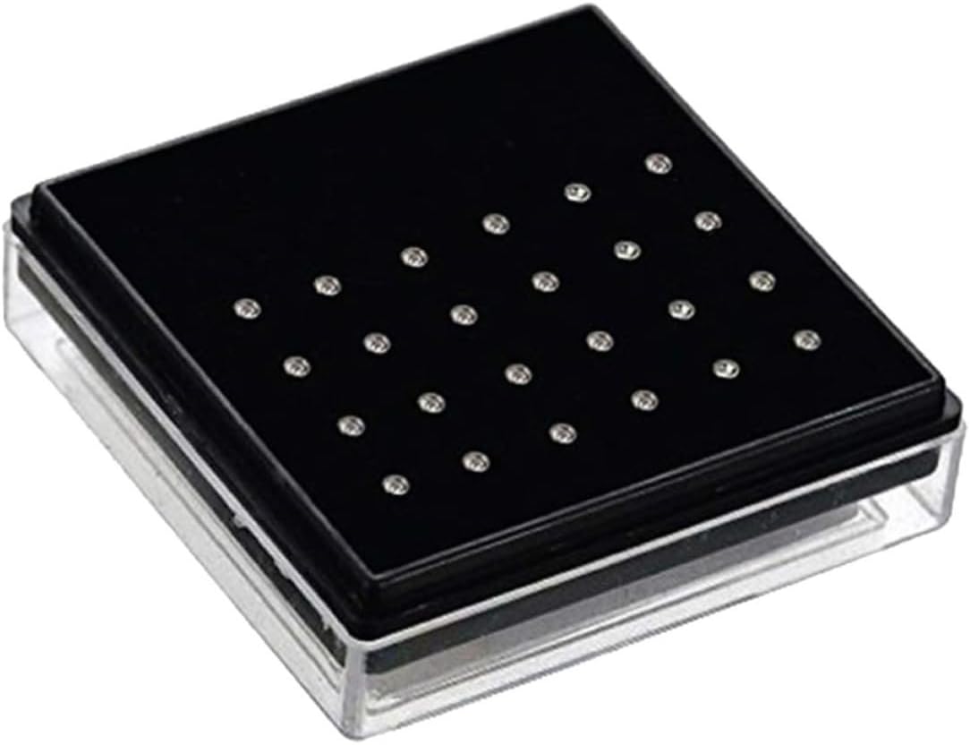 24pcs Elegant Stainless Steel Nose Jewelry with Rhinestone 0.25 MM