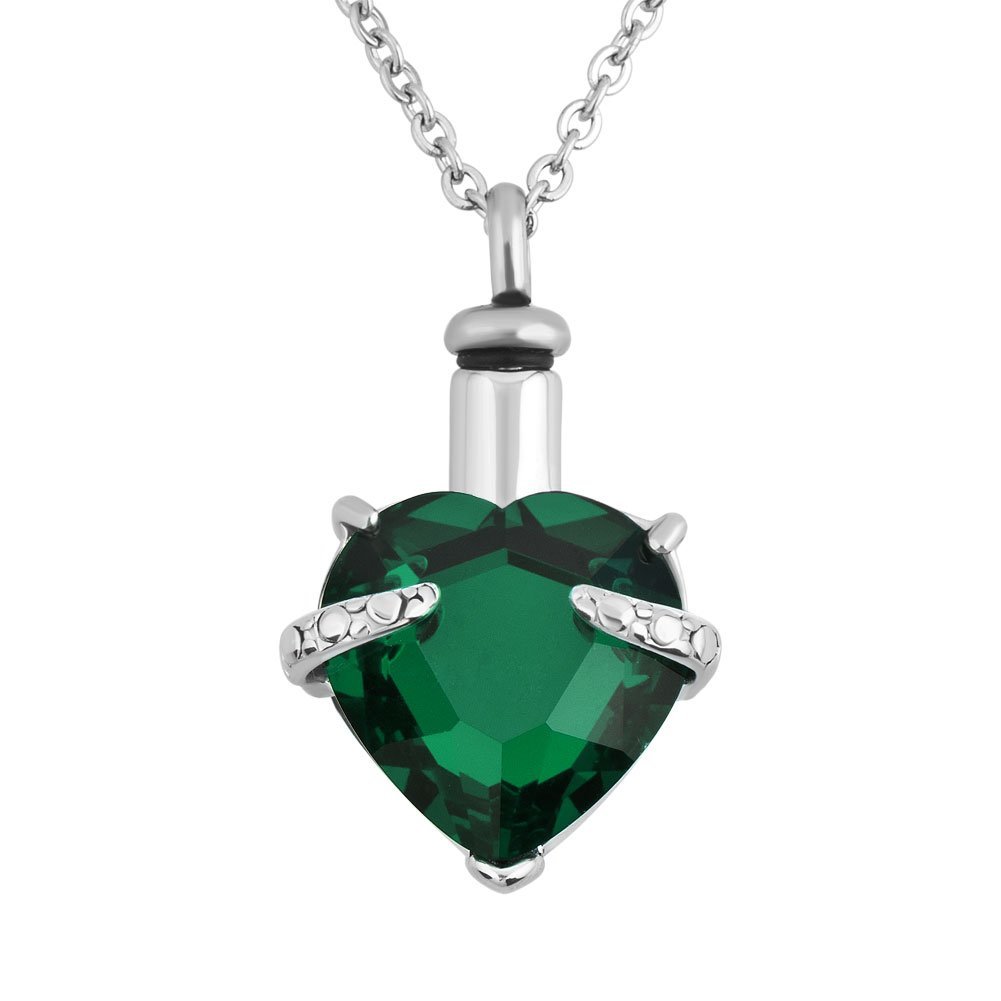 12 Colors Heart Crystal Cremation URN Necklace for Ashes Jewelry Memorial Keepsake Pendant