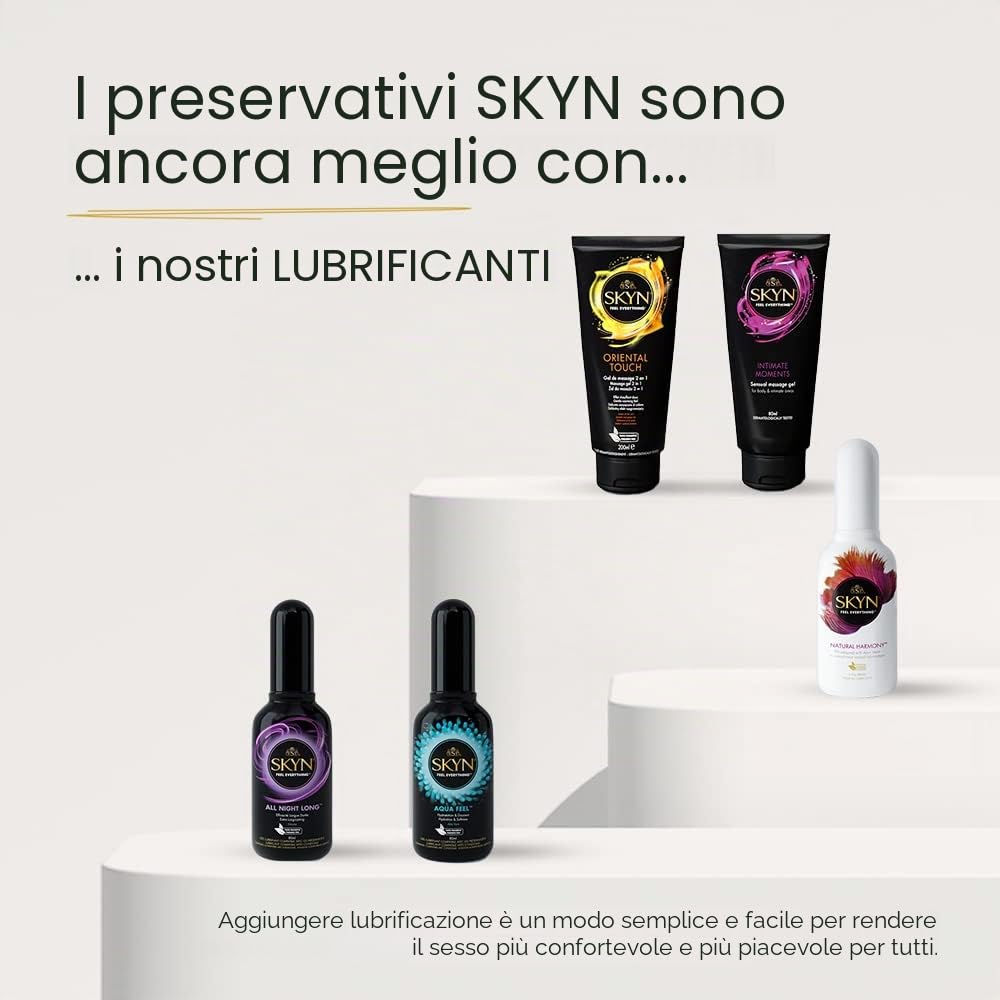 SKYN Unknown Pleasures Plus - Preservativi Senza Lattice in Poliisoprene - Compatibili con Lubrificanti, 42 Pezzi