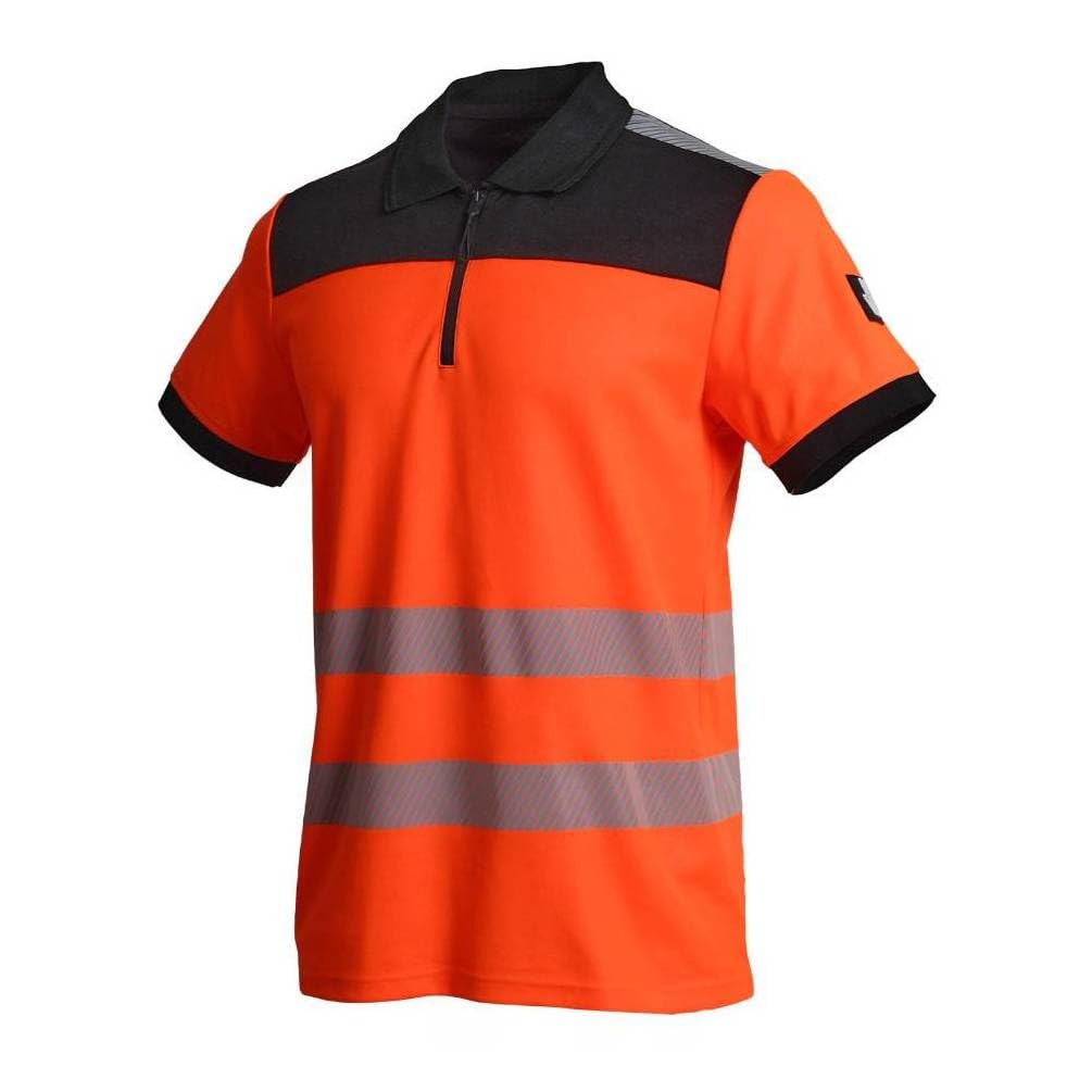 D-Work - Polo de trabajo (alta visibilidad, talla S, color naranja neón, resistente y cómodo)