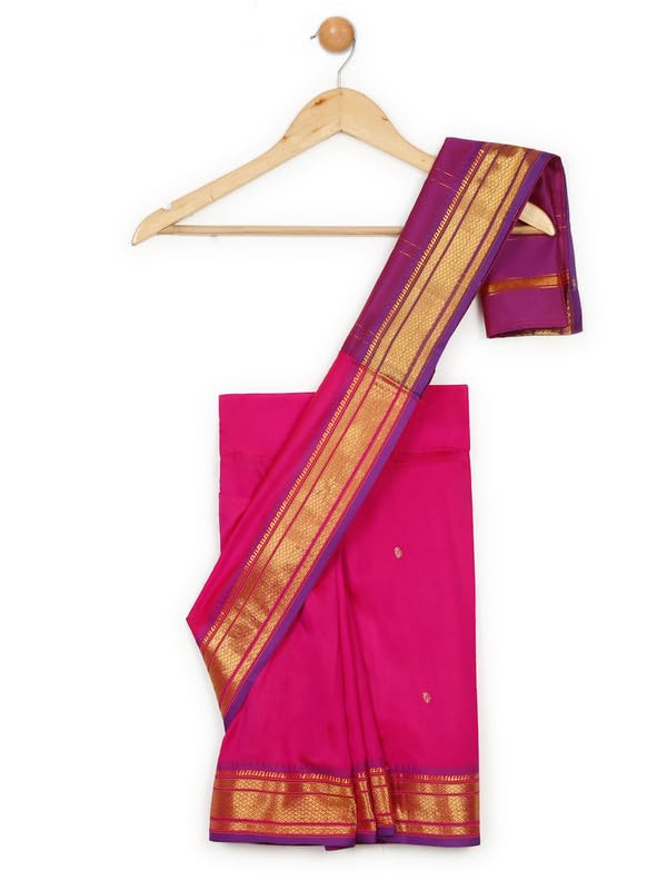 Image of LITTLE GINNIE Ready To Wear Ethnic Saree for Girls - Multicolor Ages 2-8 Years