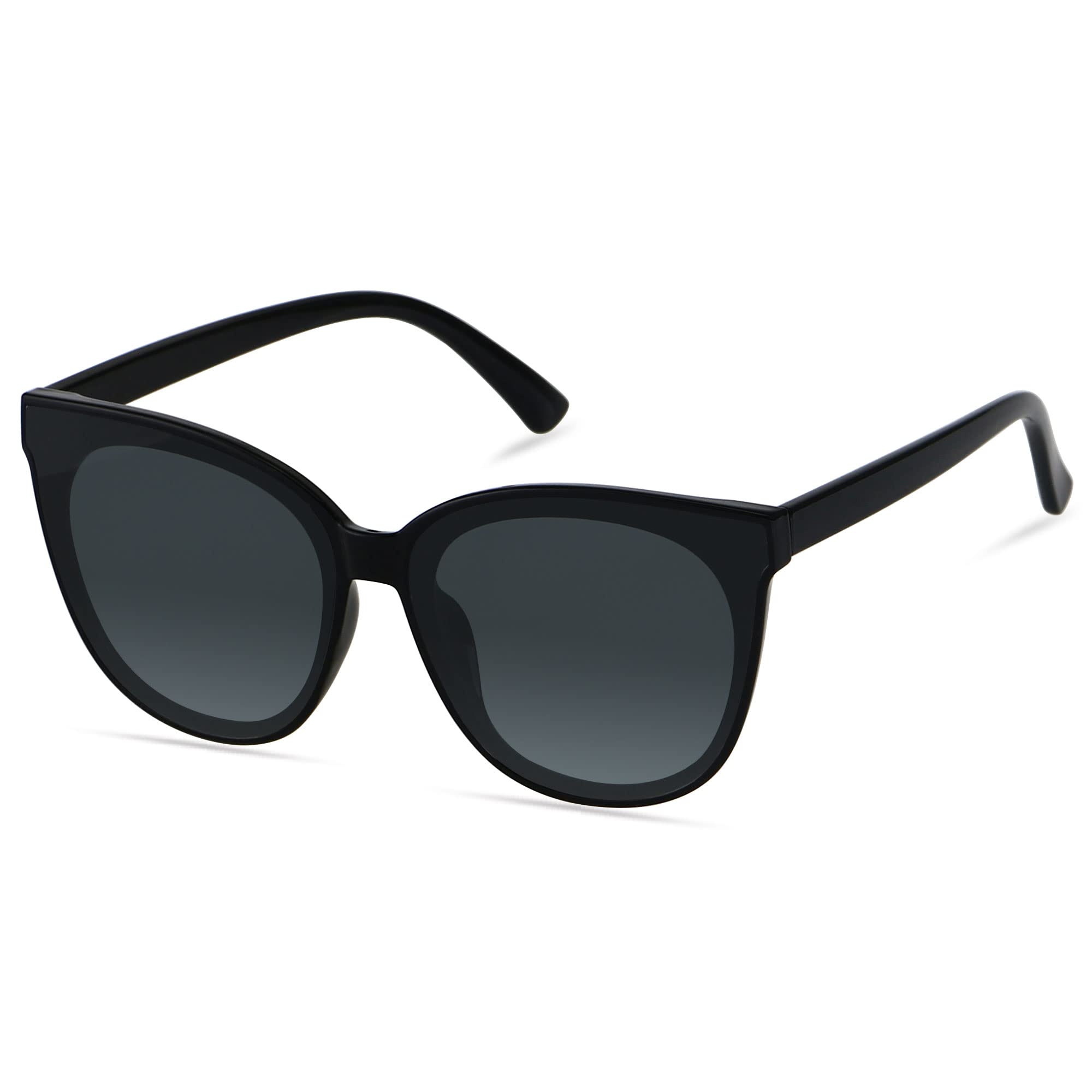 LYZOIT Oversized Cat Eye Sunglasses for Women Big Large Cateye Frame Shades 2 Pack Fashion Vintage Sun glasses