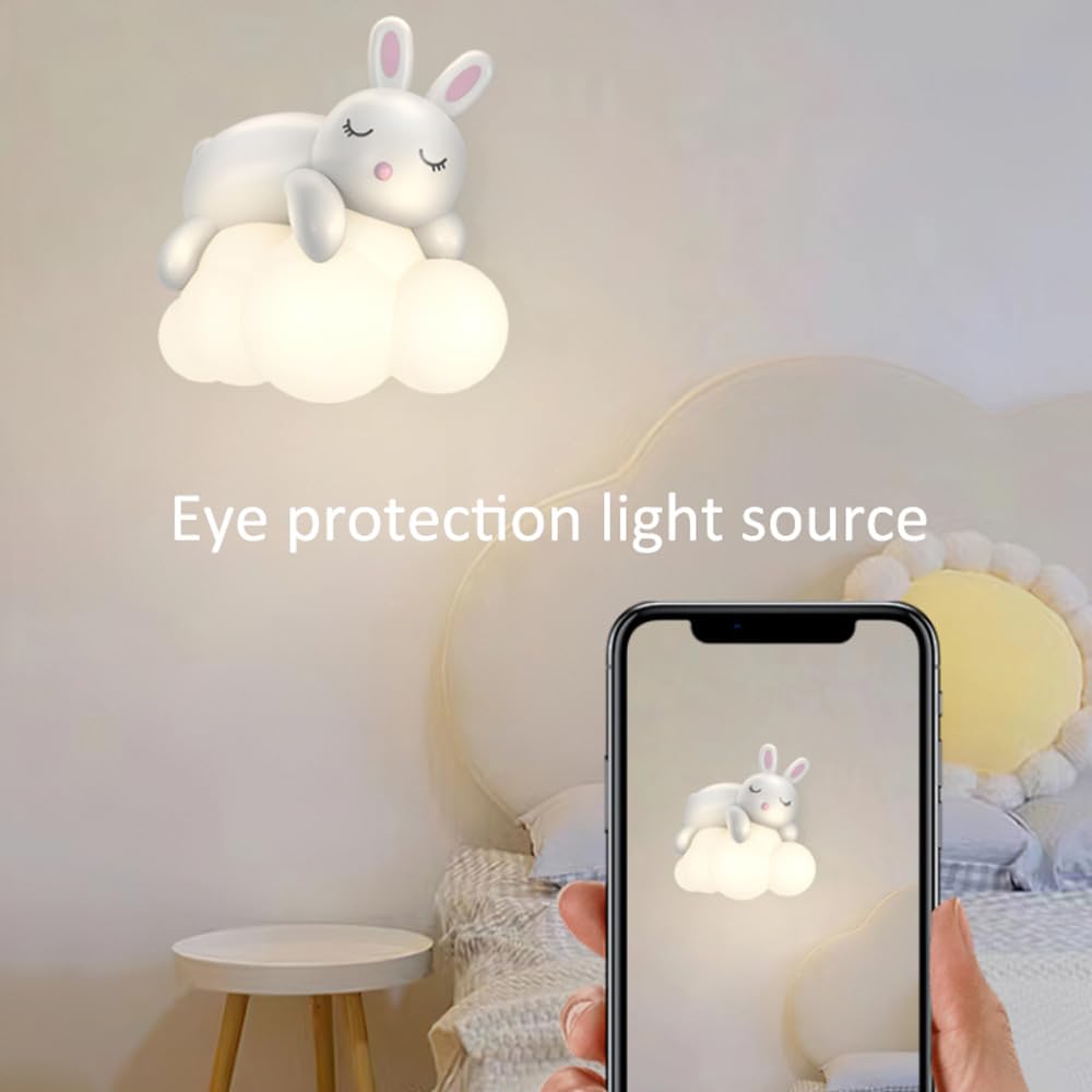 Lampada Da Parete A LED 12W Con Orsetto Per Cameretta - Luce Tricolore E Design Nordico In Bianco