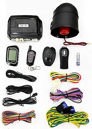 2 Way LCD Car Alarm Security System with Remote Start System Mobile Phone and Remote Key Control 1600 feet Range Not for The Car with One Key Start