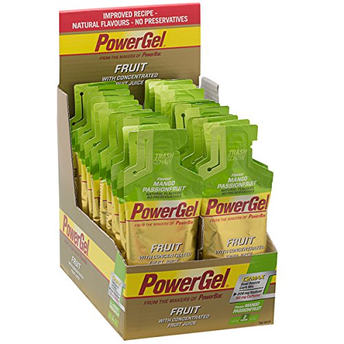 PowerBar Power Gel Fruit mit Kohlenhydraten, Maltodextrin & Natrium – Energie Gels – Vegan – Mango Passionfruit (24 x 41 g)
