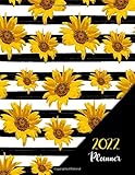 2022 Planner - Pretty Sunflowers Pattern: At a glance 12 Month Calendar Schedule Organizer &...