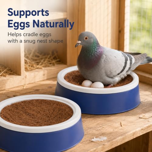 Image of Toddmomy 2 Sets Pigeon Nest Egg Pad with Plastic Nest Pans Bird Accessory Kit for Doves Reusable Breathable Coir Mats 9.52 X 9.52 X 2.36 in for Cage Supplies