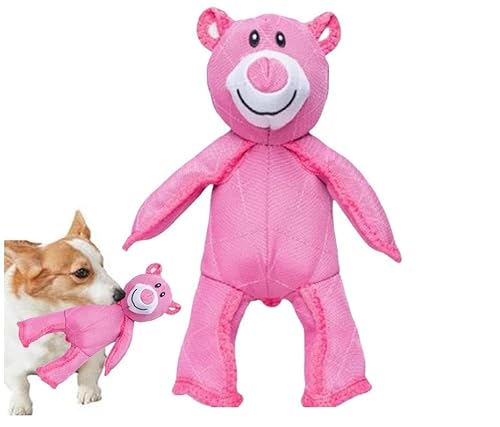 Unbreaka Bear Dog Toys, Indestructible Dog Toy Unbreakable Bear Dog Toy for Aggressive Chewers, 2025 New Indestructible Robust Bear Dog Toy, Resistant Squeaky Dog Toys for Heavy Chewers (Pink)