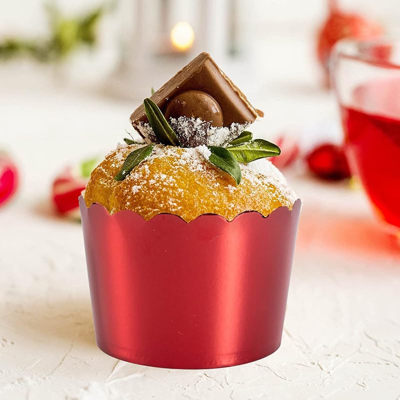 50 Pirottini Per Cupcake In Carta Oleata – Diametro 6,8 Cm, Antiaderenti, Resistenti Al Calore 220°C, Colore Nero, Per Dolci E Dessert, Feste E Matrimoni - 2