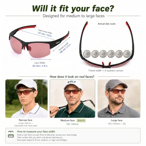 Image of maivnz Golf Sunglasses for Men Women, Golf Ball Finder Glasses, UV400