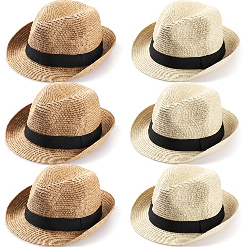Jadive Lot de 6 Chapeaux moches Unisexes à Bord Court pour Adultes, Crème/Blanc/Kaki, Taille...