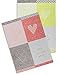 Kracht 2-er Set Jacquard Geschirrtuch, Halbleinen, 100 % mit Liebe gekocht, 50 x 70cm