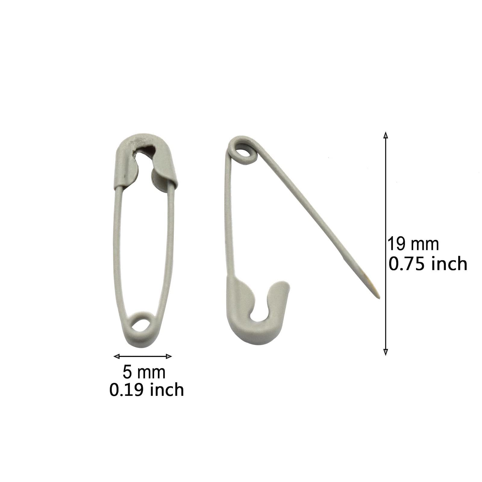 SHUNLONG Mini Safety Pins Light Bulb Pins Gourd Pins Knitting Pins Used for Clothing Making Sewing Crafts Home Accessories 100PCS (Grey), Gray